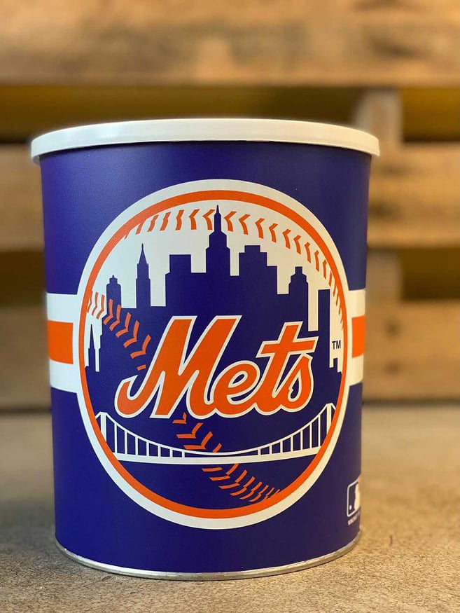 New York Mets 1 Gallon Tin - What's Poppin Gourmet Popcorn | Albany NY